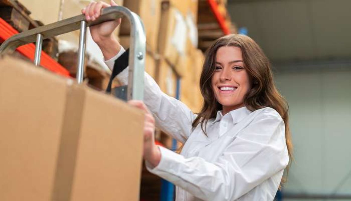 Smiling Staff Member Storage working