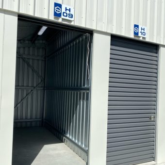 two storage units one open and one closed
