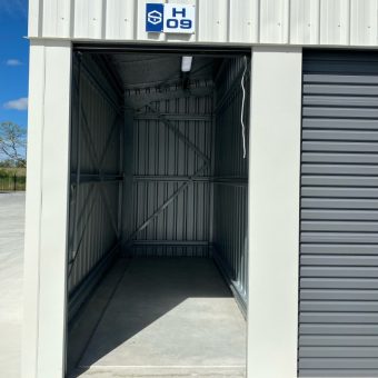 storage unit open with another unit closed
